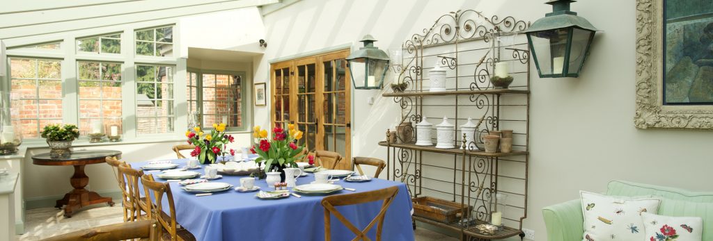conservatory looks out on private garden